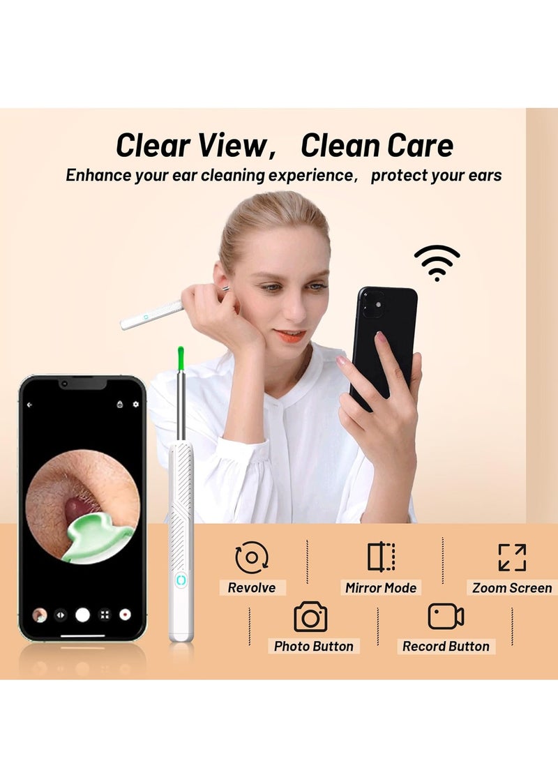 CIMIA Ear Wax Removal,Kids Wireless Visual Ear Cleaner with HD Camera, Rechargeable Earwax Remover Tool, Safe Ear Scoop for Children & Adults, Home Ear Cleaning Kit,White - Image 5