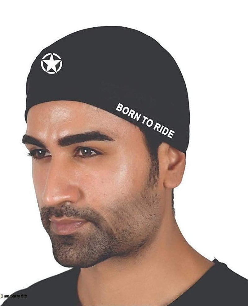 QUADA Lightweight Stretchable Motorcycle Sweat Wicking Under Helmet Skull Cap for men and women Protects from Wind, Sun, Dust for biking, Cycling and Outdoor Activities (Black) - Image 1