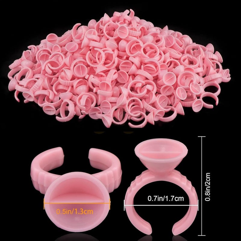 SHIELD PLUS Tattoo Ring Ink Cups Makeup Glue Rings Tattoo Rings Cups Disposable Pigment Glue Holder Adhesive Makeup Rings Palette for Eyelash Extension Nail Art Large Division 50 - Image 5