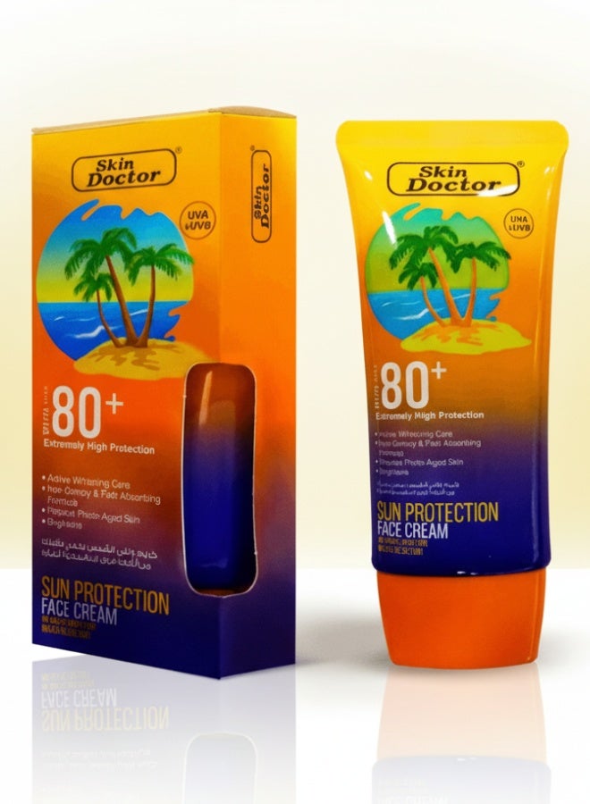 Skin Doctor Very High Protection 80 Plus Sun Protection Face Cream 50 g 48 Hours Moisture Water Resistant Sunscreen for All Skin Types - Image 1