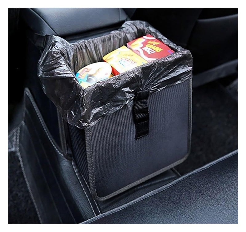 2pcs Universal Car Hanging Trash Can Foldable Waste Bin Organizer Back Seat Storage Box for Snacks Drinks SUV Van Travel - Image 3