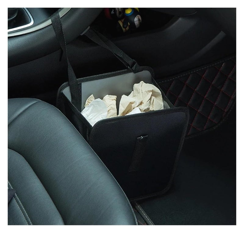 2pcs Universal Car Hanging Trash Can Foldable Waste Bin Organizer Back Seat Storage Box for Snacks Drinks SUV Van Travel - Image 4