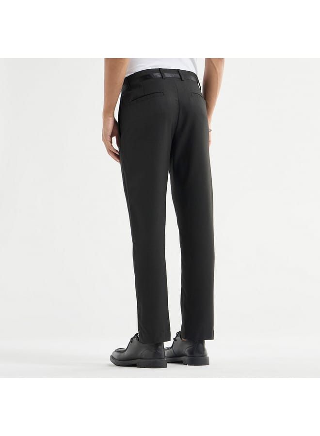 Splash FAV Solid Regular Fit Pants with Flexi Waist and Pockets  - Image 3
