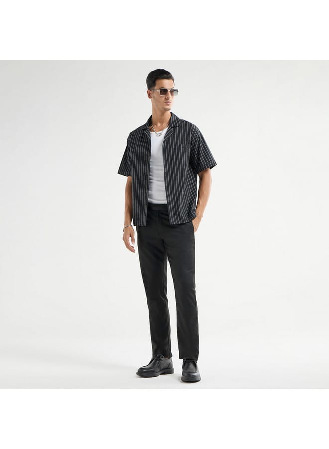 Splash FAV Solid Regular Fit Pants with Flexi Waist and Pockets  - Image 2