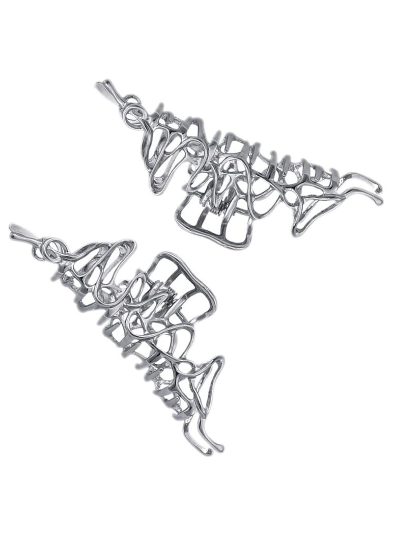 SYOSI 2 Pcs Large Metal Hair Claw Clips  Personality Nonslip Silver Hair ClampsPerfect Jaw Hair Clamps For Women And ThinnerThick Hair StylingStrong Hold HairFashion Hair Accessories - Image 1