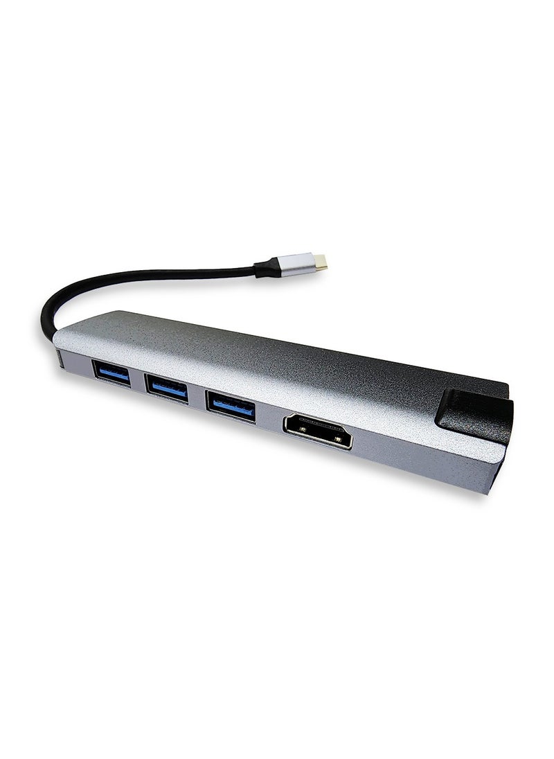 Generic - High Quality 6 in 1 USB Type C Multi Converter Hub Docking Station Compatible with USB 3.0 and USB 1.1/2.0 Specifications Fast Transfer for Laptop/PC - Image 1