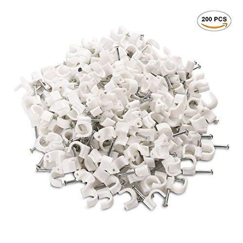 BirdFlee Plastic Wire Fastener Circle Cable Clips with Metal Nail 6 mm White 6 mm 500  - Image 2