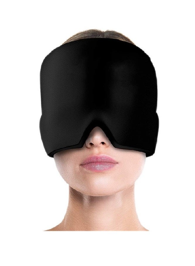 Generic Migraine Relief Hat Ice Head Wrap Headache Relief Cap for Puffy Eyes Tension Sinus Stress Relief Single-layer Black  - Image 1
