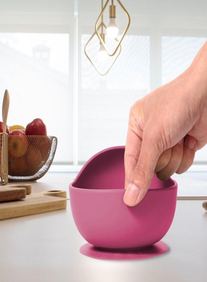 TONY STARK Silicone Unbreakable Baby Bowl & Handle Spoon - Suction Design, Non-Slip, BPA Free, Dishwasher & Microwave Safe (Pink, 1 Set) - Image 4