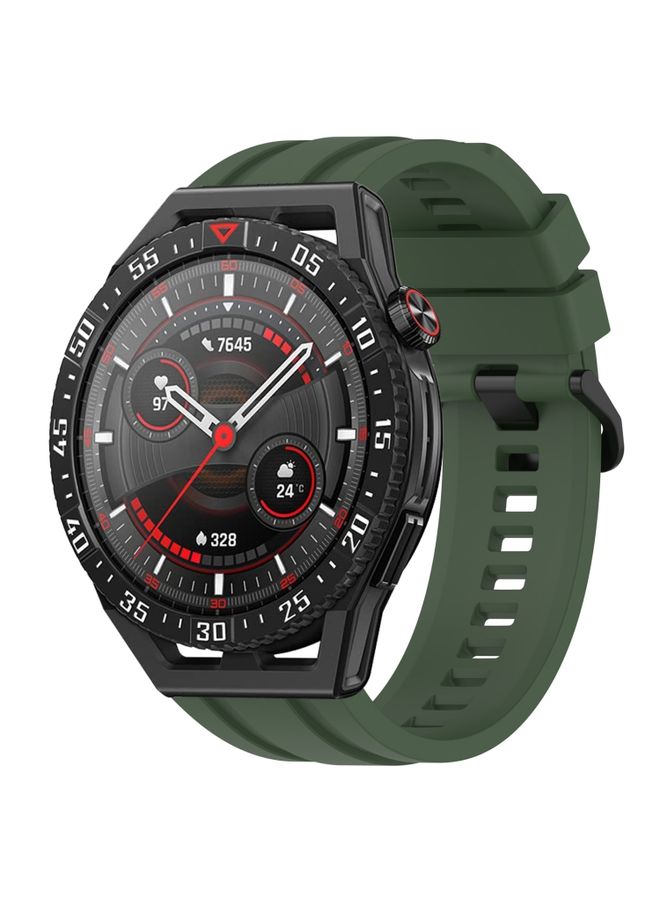Replacement Strap For Huawei Watch GT3 SE Long & Short Sports Solid Color Silicone Watch Band Set Dark Green 