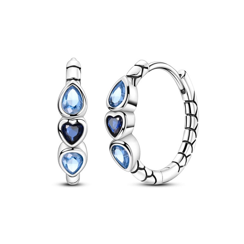 Parmuz 925 Sterling Silver Huggie Hoop Earrings Star Moon Butterfly Posts Thick Chunky Hoops for Women Small Tiny cuff Cubic Zirconia Snake Heart Earring - Image 1