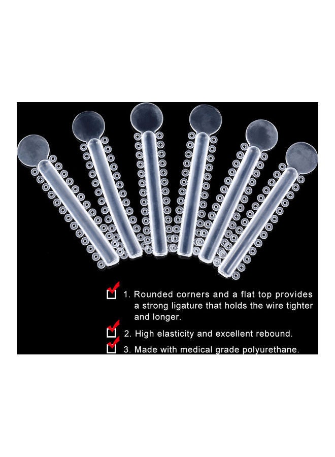 إسكدنيا أربطة تقويم أسنان بلاستيكية، 40 رباطاً لاصقاً أبيض 13 X 1 X 10سم - Image 4