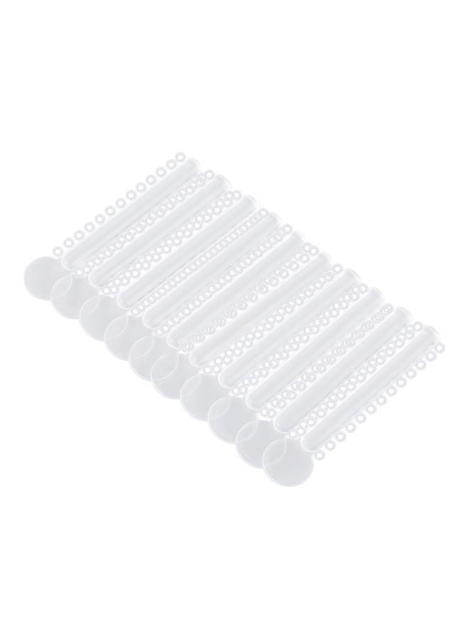 إسكدنيا أربطة تقويم أسنان بلاستيكية، 40 رباطاً لاصقاً أبيض 13 X 1 X 10سم - Image 2