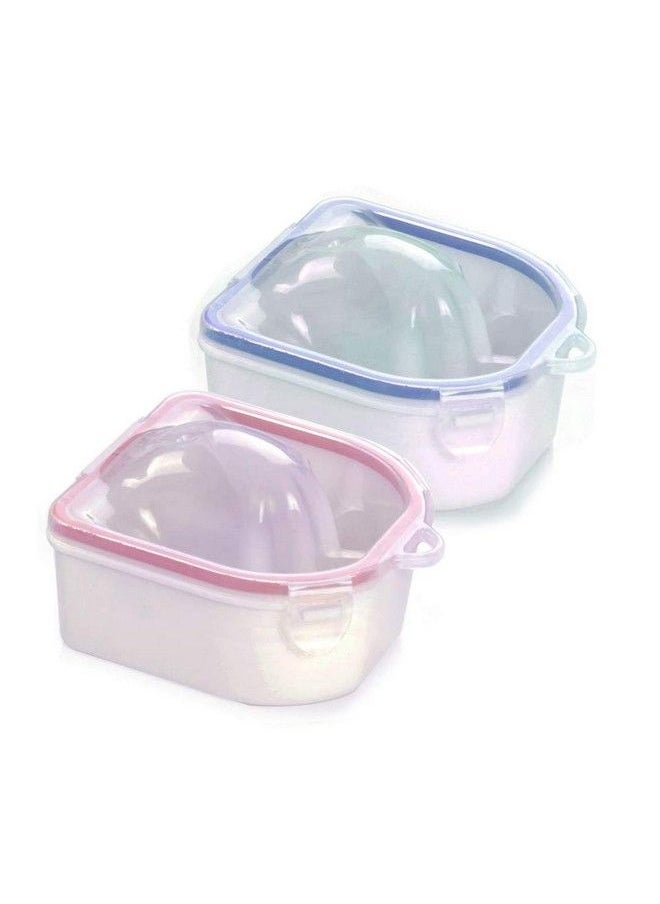Oarkive 2Pcs Soaking Soak Bowl Nail Art Polish Remove Wash Soaker Tray Manicure Spa Tool  - Image 1
