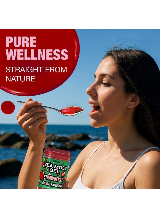 Biolore Strawberry Sea Moss Gel Made in USA Raw Wildcrafted Irish Seamoss, Essential Vitamins, Trace Minerals, Vegan Superfood, Trial Size 8 Fl Oz (Pack of 1) - Image 4