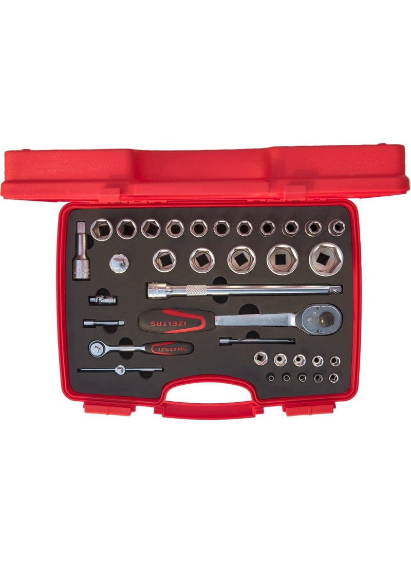 İzeltaş 1/4'' - 1/2'' Hexagonal Socket Wrench Set 35 Pieces 