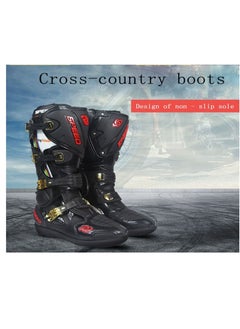 Speed Four Seasons Men's Riding Shoes Men's Motorcycle Travel High Top Anti-Drop Off-Road Bike Motorcycle Racing Boots Road Boots Super Wear-resistant Anti-collision Breathable Anti-Drop Black 44 Yards  - Image 5