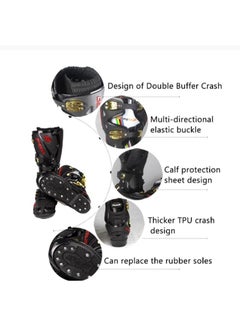 Speed Four Seasons Men's Riding Shoes Men's Motorcycle Travel High Top Anti-Drop Off-Road Bike Motorcycle Racing Boots Road Boots Super Wear-resistant Anti-collision Breathable Anti-Drop Black 44 Yards  - Image 4