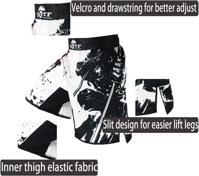 SOTF MMA Shorts Muay Thai Boxing Trunks Comfortable Kickboxing Fight Wear - Image 2