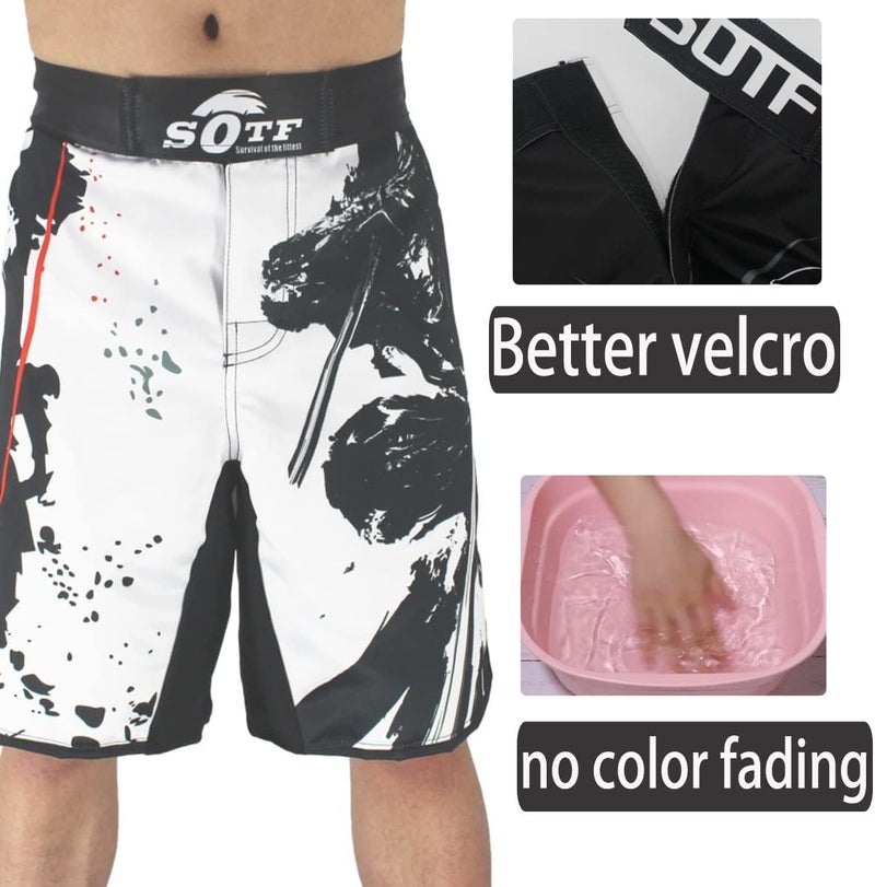 SOTF MMA Shorts Muay Thai Boxing Trunks Comfortable Kickboxing Fight Wear - Image 3