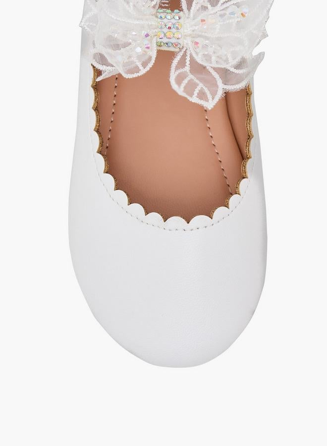 Flora Bella By Shoexpress Flora Bella Girls Flower Embellished Ballerina Shoes - Image 4