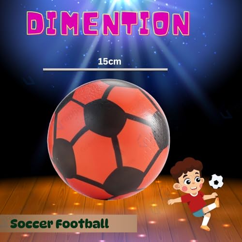 Graphene 16cm Football for Kids Soft Squeeze PVC Foam Sponge Jumping Bouncy Soccer Ball Light Weight Nontoxic Rubber Beach Valley Ball No Air Needed Pool Party Toys Outdoor Indoor Playball - Image 2