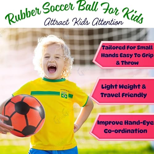 Graphene 16cm Football for Kids Soft Squeeze PVC Foam Sponge Jumping Bouncy Soccer Ball Light Weight Nontoxic Rubber Beach Valley Ball No Air Needed Pool Party Toys Outdoor Indoor Playball - Image 5
