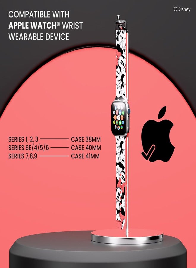 iJOY Disney Minnie Mouse Wristband For Apple Watch Band Series 9/8/7/6/5/4/3/2/1/SE 38MM, 40MM and 41MM | Minnie Mouse Gifts for Women and All Fans | Replacement Apple Watch Bands For Women - Image 3