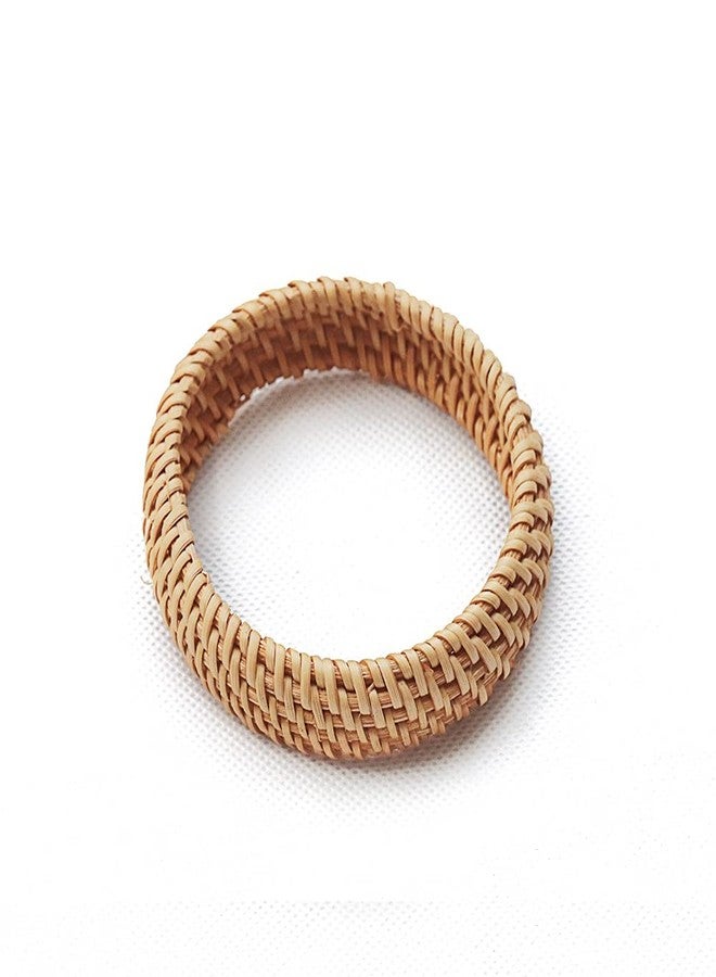 Pingyongchang Ladies Rattan Bracelet Handmade Lightweight Straw Wicker Woven Braided Bracelet Bracelet Summer Statement Thick Bracelet Style Unique Bracelet for Women-wide - Image 1