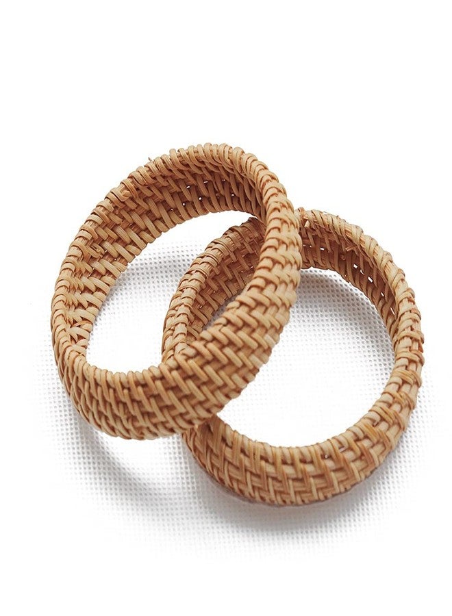 Pingyongchang Ladies Rattan Bracelet Handmade Lightweight Straw Wicker Woven Braided Bracelet Bracelet Summer Statement Thick Bracelet Style Unique Bracelet for Women-wide - Image 2
