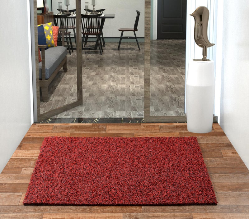 Purav Light Anti-Skid Non-Slip Waterproof Rubber Door Mat for Outdoor Home Entrance Mats (16x24 Inch, Black Maroon) - Image 2