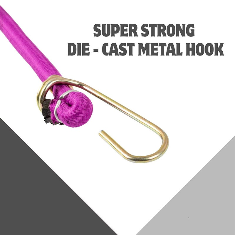 DLIEN Multipurpose Flexible Bungee High Tension Stretchable Elastic Rope with Hook for Cloth Hanging Drying Packing Luggage Strap Wrapping Bike Luggage with 6 ft Elastic Bungee Cord Bungee Rope 15 MM - Image 2