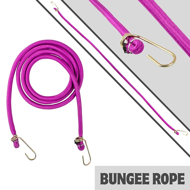 DLIEN Multipurpose Flexible Bungee High Tension Stretchable Elastic Rope with Hook for Cloth Hanging Drying Packing Luggage Strap Wrapping Bike Luggage with 6 ft Elastic Bungee Cord Bungee Rope 15 MM - Image 3