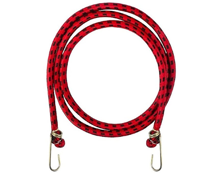 DLIEN Multipurpose Flexible Bungee High Tension Stretchable Elastic Rope with Hook for Cloth Hanging Drying Packing Luggage Strap Wrapping Bike Luggage with 6 ft Elastic Bungee Cord Bungee Rope 15 MM - Image 1
