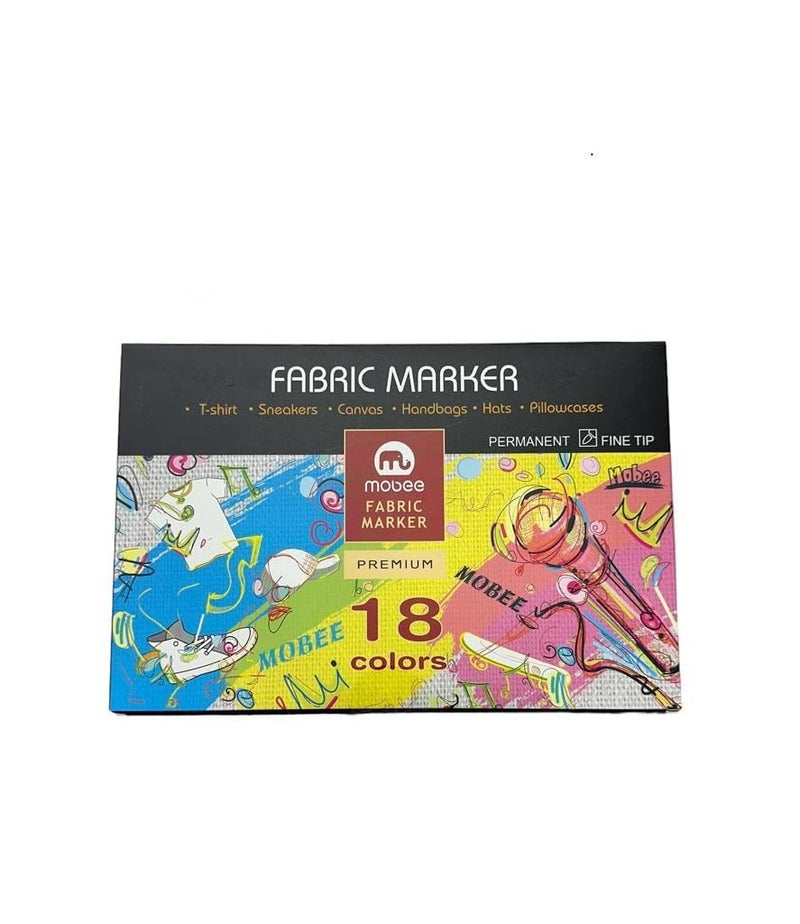 53 Arts 53ARTS 18 Units Paint Markers Fabric Paint Markers Pens Multi Colors Pen Marker for Painting Stone Glass Wood Plastic Shoes Clothes 18 Colors Set - Image 1