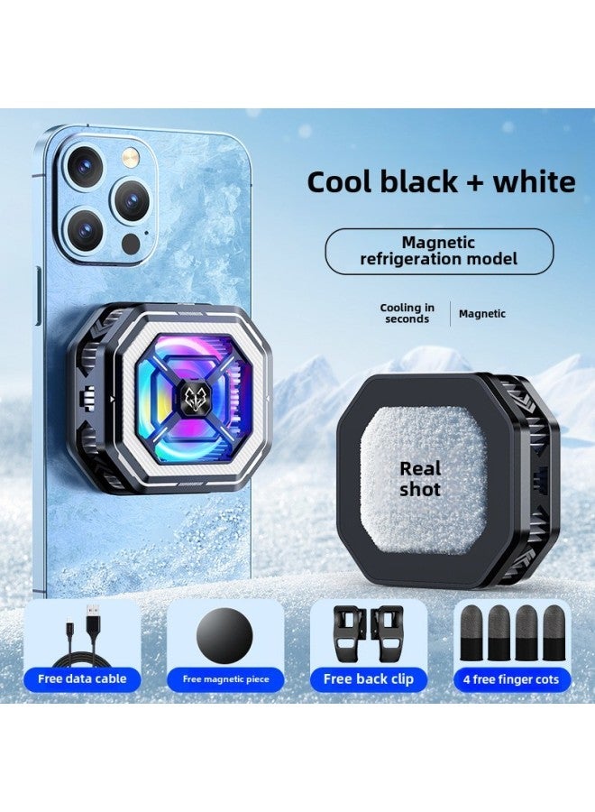 2024 Gray Wolf Mobile Phone Radiator HL01 Semiconductor 2 In 1 With Clip Icing Refrigeration-Color:[HL01 Icing] 4 Grey Finger Coat  - Image 1