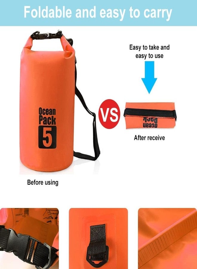Delzon PVC Outdoor Ocean Pack Waterproof Dry Bag Camping Storage Bag Organizer for Traveling (Multicolor) (5 Liter) - Image 4