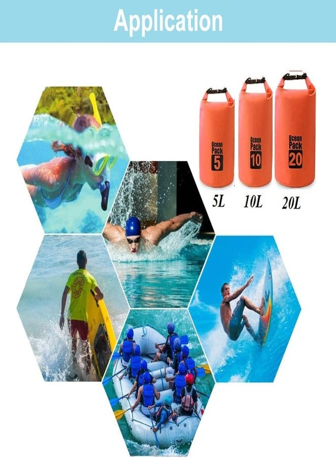 Delzon PVC Outdoor Ocean Pack Waterproof Dry Bag Camping Storage Bag Organizer for Traveling (Multicolor) (5 Liter) - Image 3