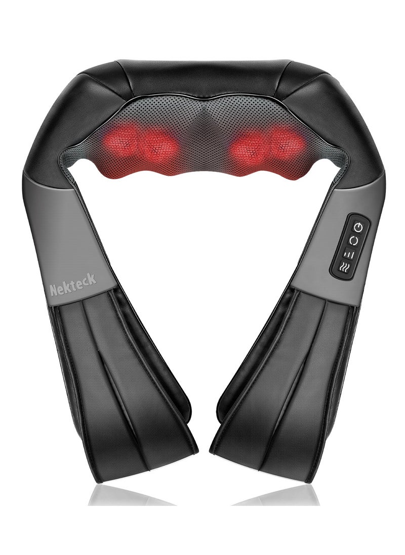Nekteck - Neck Massager with Soothing Heat, Shiatsu Shoulder Massager, Electric Deep Tissue 3D Kneading Massage Pillow for  Back, Leg, Body Muscle Pain Relief, Home, Office, and Car Use - Image 1
