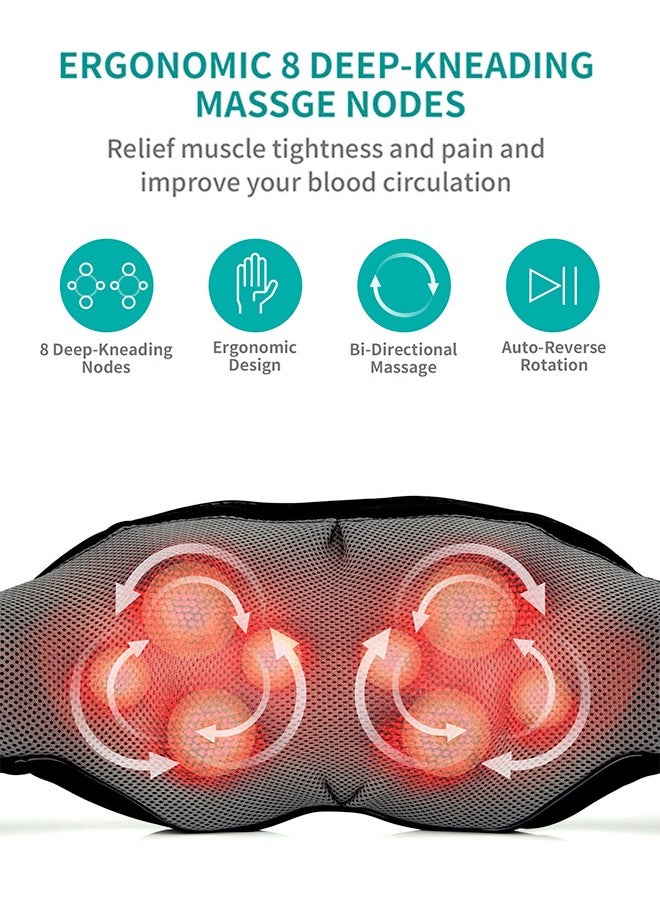 Nekteck - Neck Massager with Soothing Heat, Shiatsu Shoulder Massager, Electric Deep Tissue 3D Kneading Massage Pillow for  Back, Leg, Body Muscle Pain Relief, Home, Office, and Car Use - Image 1