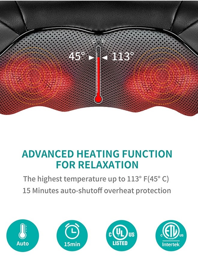 Nekteck - Neck Massager with Soothing Heat, Shiatsu Shoulder Massager, Electric Deep Tissue 3D Kneading Massage Pillow for  Back, Leg, Body Muscle Pain Relief, Home, Office, and Car Use - Image 1