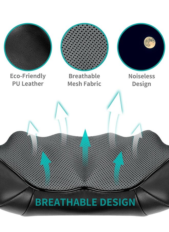 Nekteck - Neck Massager with Soothing Heat, Shiatsu Shoulder Massager, Electric Deep Tissue 3D Kneading Massage Pillow for  Back, Leg, Body Muscle Pain Relief, Home, Office, and Car Use - Image 1
