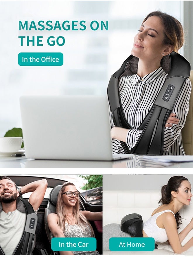 Nekteck - Neck Massager with Soothing Heat, Shiatsu Shoulder Massager, Electric Deep Tissue 3D Kneading Massage Pillow for  Back, Leg, Body Muscle Pain Relief, Home, Office, and Car Use - Image 1