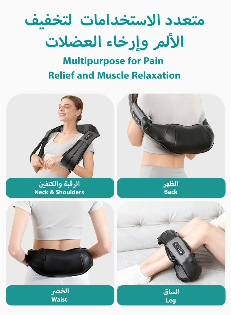 نِك تيك مدلك الرقبة والظهر بالشياتسو مع حرارة مريحة، مدلك الأنسجة العميقة الكهربائي 3D من Nekteck، وسادة تدليك لتخفيف آلام عضلات الكتف، والساق، والجسم، للاستخدام في المنزل، والمكتب، والسيارة - Image 5
