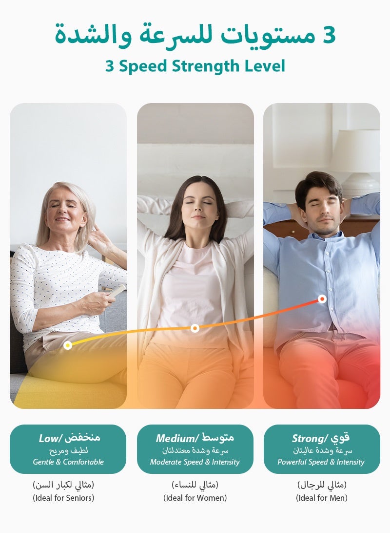 نِك تيك مدلك الرقبة والظهر بالشياتسو مع حرارة مريحة، مدلك الأنسجة العميقة الكهربائي 3D من Nekteck، وسادة تدليك لتخفيف آلام عضلات الكتف، والساق، والجسم، للاستخدام في المنزل، والمكتب، والسيارة - Image 3