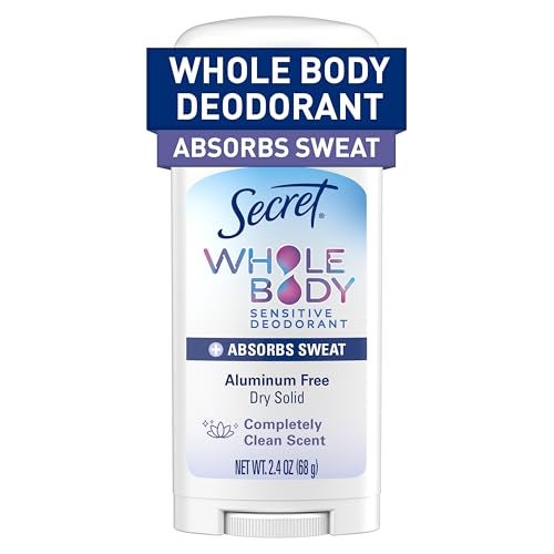 Secret Whole Body Deodorant Dry Feel Stick + Absorbs Sweat for Women, Naturally Derived Ingredients, Completely Clean Scent, Aluminum Free Deodorant Stick, 72 HR Odor Protection, 2.4 oz - Image 1