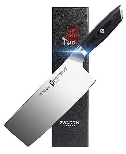 TUO Meat Cleaver Knife, 7 Inch Chopping Knife for Poultry & Vegetable, High Carbon German Stainless Steel, Ergonomic Pakkwood Handle with Gift Box - Falcon Series - Image 1