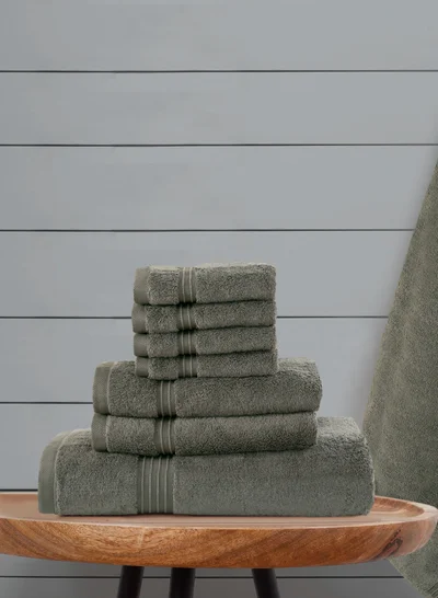 Bliss Casa 8-Piece Towel Set, 100% Combed Cotton 550 GSM Superior Quality Includes 2 Bath Towels (70x140 cm), 2 Hand Towels (40x70 cm), 4 Washcloths (30x30 cm) Grey 70x140cm