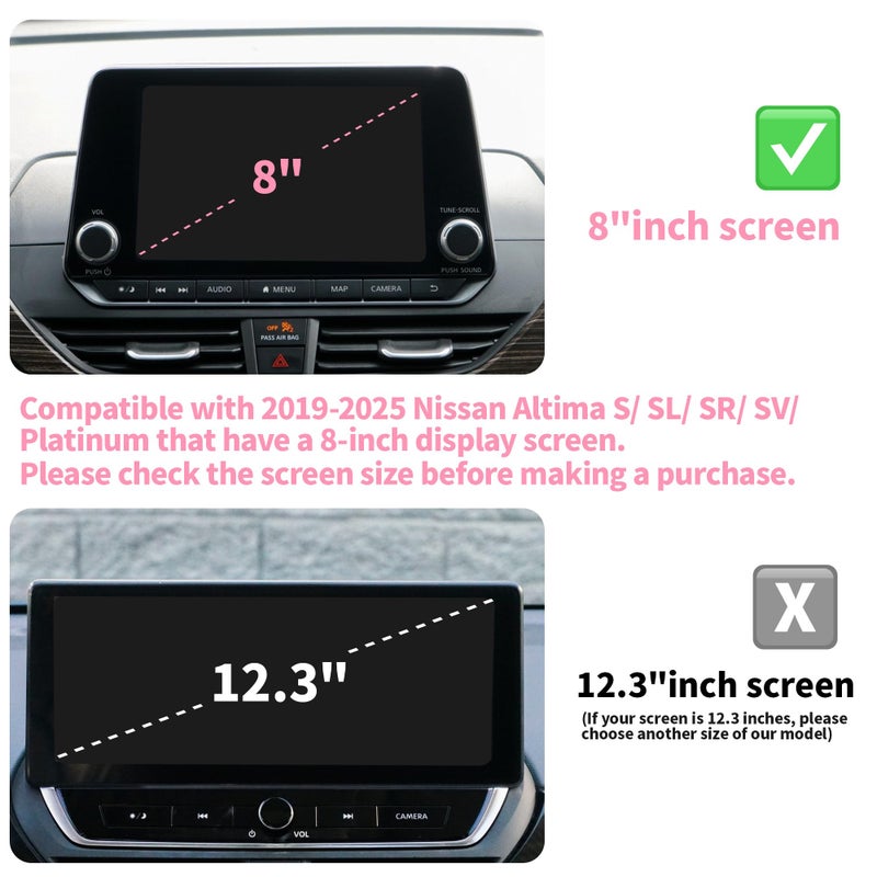 Polodunn for 2019-2025 Nissan Altima S/SL/SR/SV/Platinum Accessories (8" Screen, 2 Radio Knobs) - Polodunn 6pcs Aluminum Alloy Knob Cover Trim Set Fits Push Start Button, AC Climate Control & Volume (Pink) - Image 2