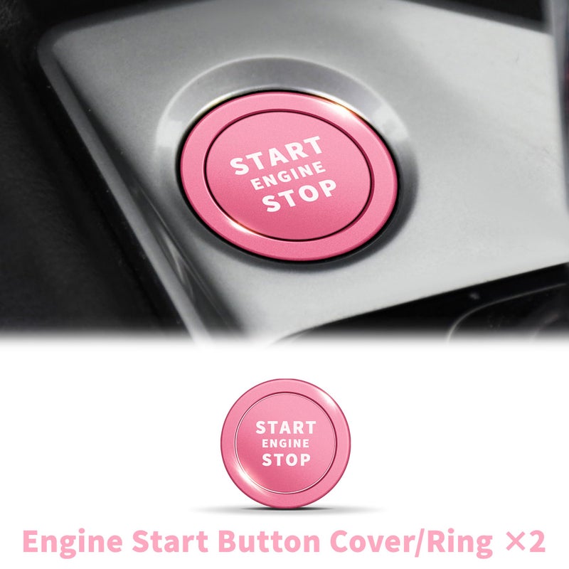 Polodunn for 2019-2025 Nissan Altima S/SL/SR/SV/Platinum Accessories (8" Screen, 2 Radio Knobs) - Polodunn 6pcs Aluminum Alloy Knob Cover Trim Set Fits Push Start Button, AC Climate Control & Volume (Pink) - Image 5